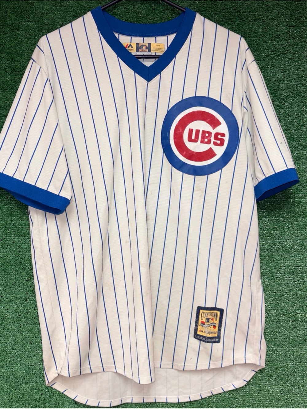 Chicago Cubs Vintage Y2K DISTRESSED Cooperstown Collection Jersey L MLB